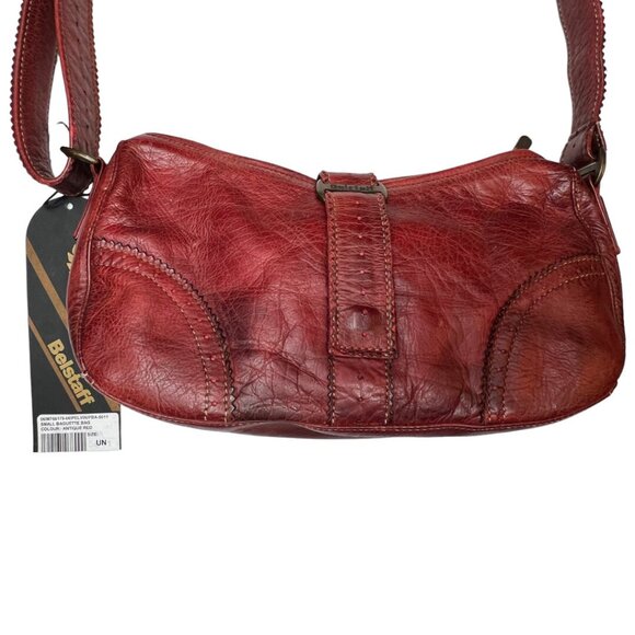 Authentic Belstaff Antique Red Leather Baguette Purse Shoulder Bag NWT - Picture 4 of 4